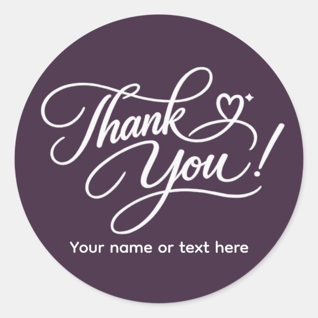 Adesivo Redondo Thank You elegant sticker (Frente)