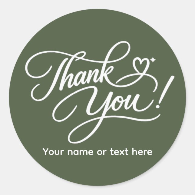 Adesivo Redondo Thank You elegant sticker (Frente)