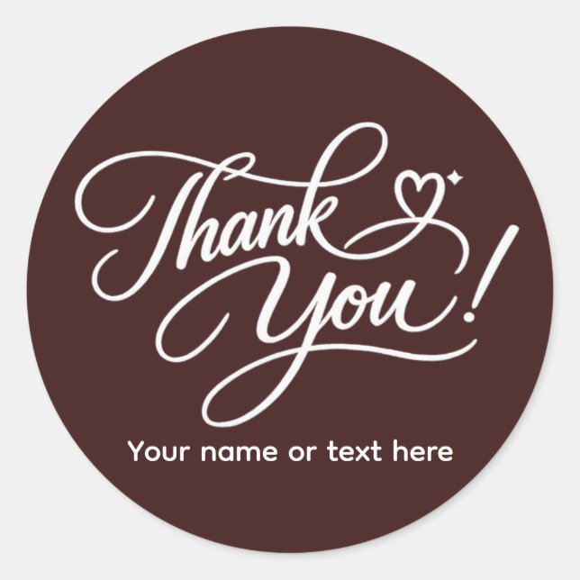 Adesivo Redondo Thank You elegant sticker (Frente)