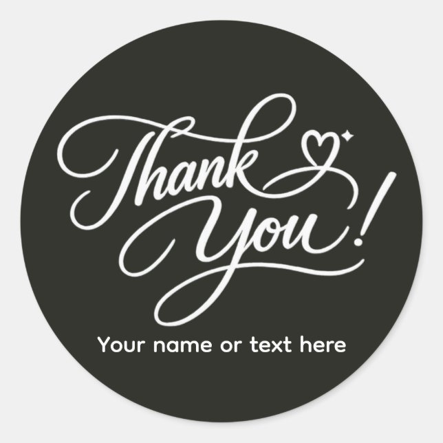 Adesivo Redondo Thank You elegant sticker (Frente)