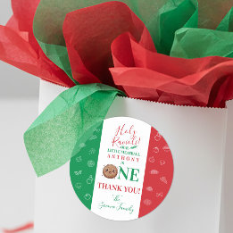 Adesivo Redondo Thank You First Birthday Party Meatball