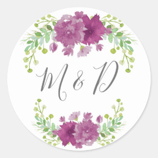 ADESIVO REDONDO THANK YOU FLORAL VIOLET ROUND STICKER