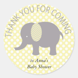 Adesivo Redondo Thank you for coming ELephant Baby Shower