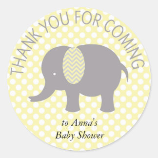 Adesivo Redondo Thank you for coming ELephant Baby Shower
