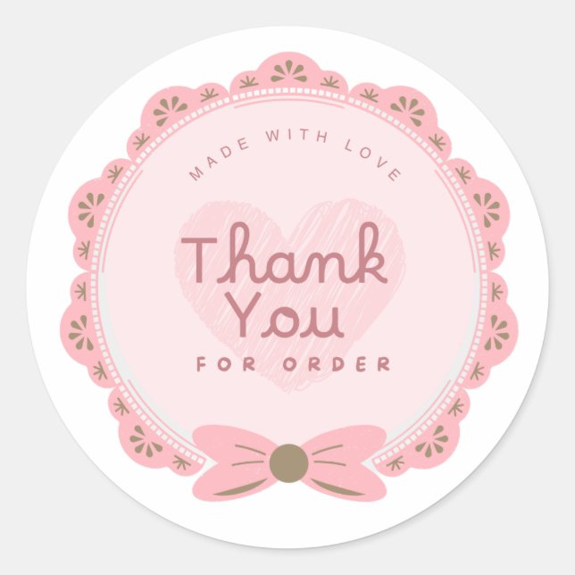 Adesivo Redondo Thank You For Order Sticker (Frente)