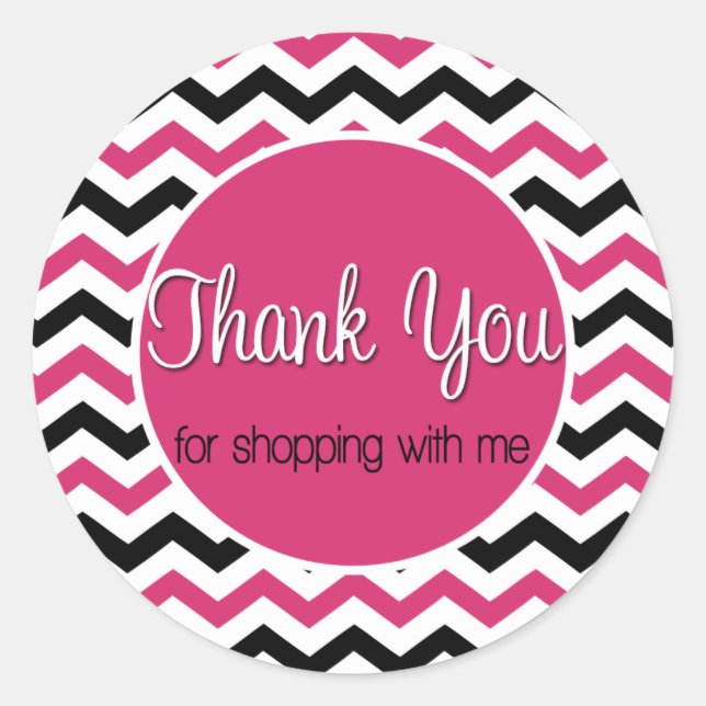 Adesivo Redondo Thank you for shopping with me (Frente)