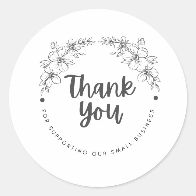 Adesivo Redondo Thank You for Supporting My Small Business Sticker (Frente)