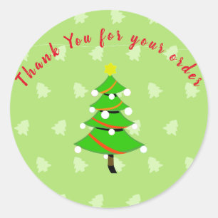 Adesivo Redondo Thank You For Your Order Christmas