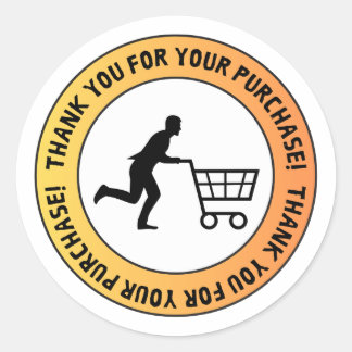 Adesivo Redondo Thank You for Your Purchase – Shopping Cart Sticke