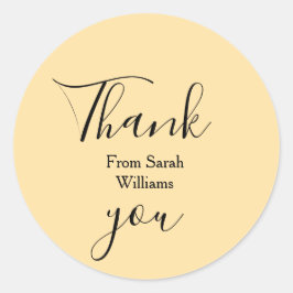 Adesivo Redondo Thank you from add name yellow Pastel boho wedding