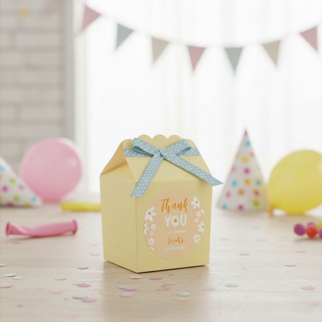 Adesivo Redondo Thank you label for Daisy's birthday party CUSTOMI (Criador carregado)