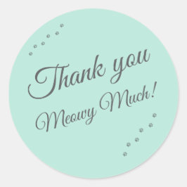 Adesivo Redondo Thank You “Meowy Much” Cat Sticker