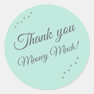 Adesivo Redondo Thank You “Meowy Much” Cat Sticker