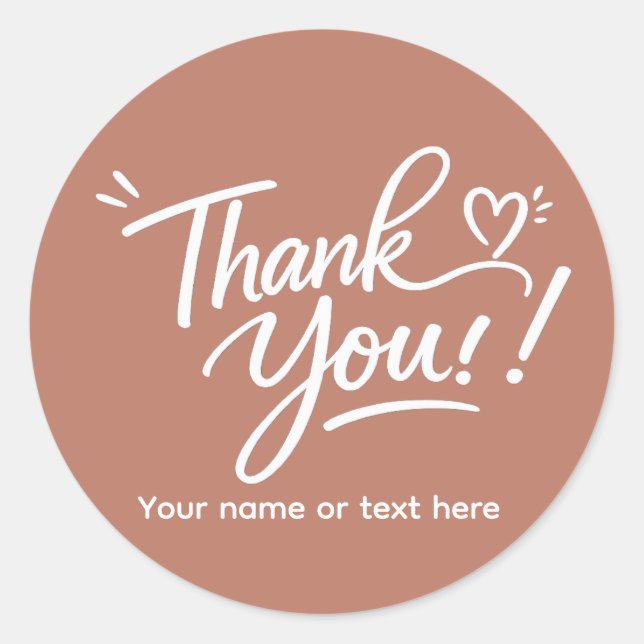 Adesivo Redondo Thank you! modern calligraphy Sticker (Frente)