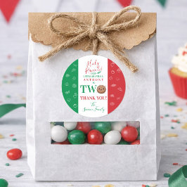 Adesivo Redondo Thank You Second Birthday Party Italian Meatball