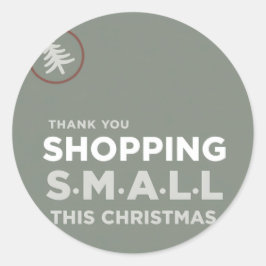 Adesivo Redondo Thank You Shopping Small This Christmas