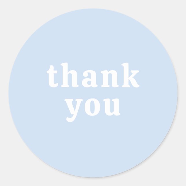 Adesivo Redondo Thank You Simple Retro Font Wedding Baby Blue (Frente)