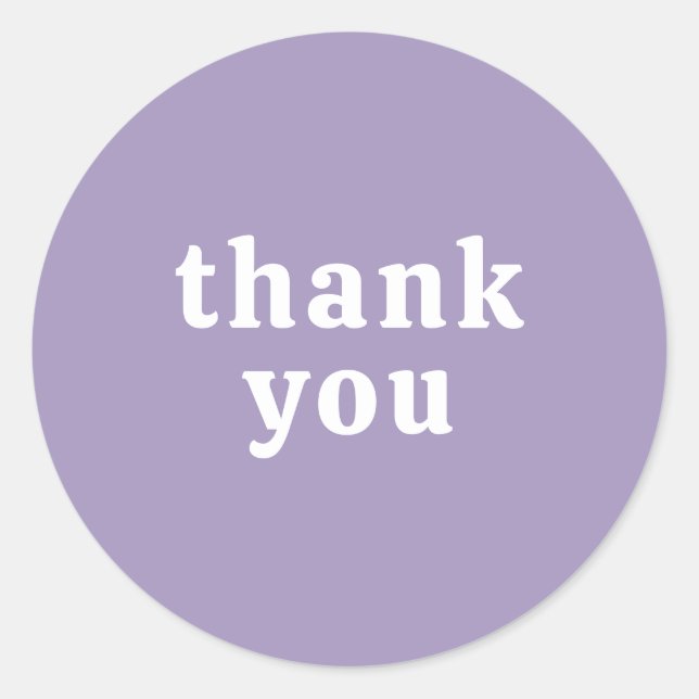 Adesivo Redondo Thank You Simple Retro Font Wedding Pretty Purple (Frente)