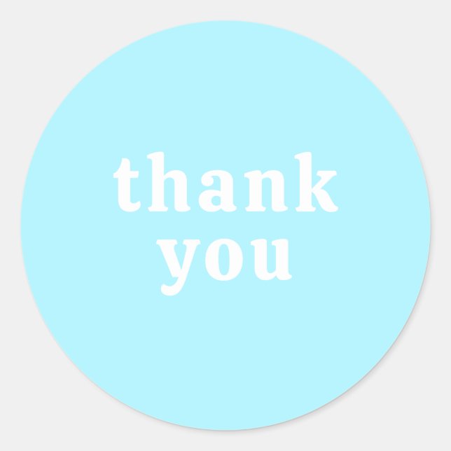Adesivo Redondo Thank You Simple Retro Font Wedding Turquoise (Frente)