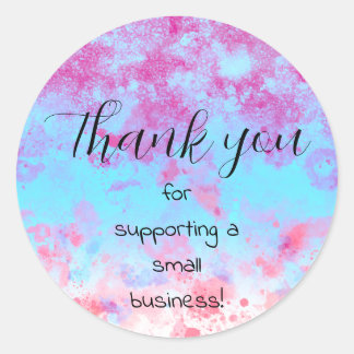 Adesivo Redondo Thank You Small Business Paint Splash Personalize