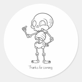 Adesivo Redondo Thanks for coming skull