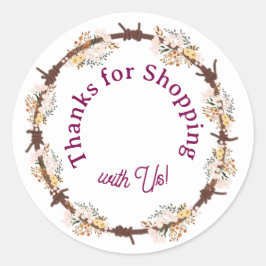 Adesivo Redondo Thanks for Shopping with Us!