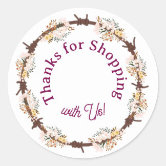 Adesivo Redondo Thanks for Shopping with Us!