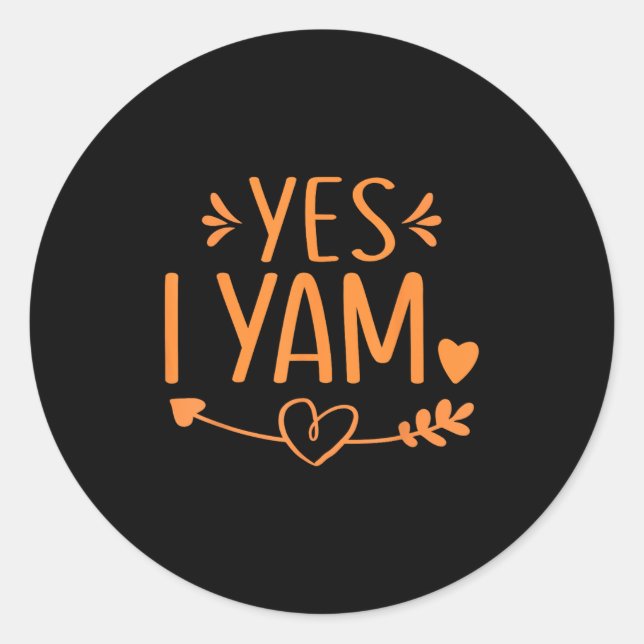 Adesivo Redondo Thanksgiving Matching Couples Outfit Sweet Tato Ye (Frente)