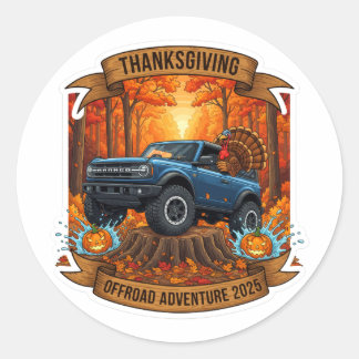 Adesivo Redondo Thanksgiving Offroad Adventure 2025