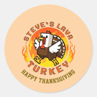 Adesivo Redondo Thanksgiving Steve's Lava Turkey Plate