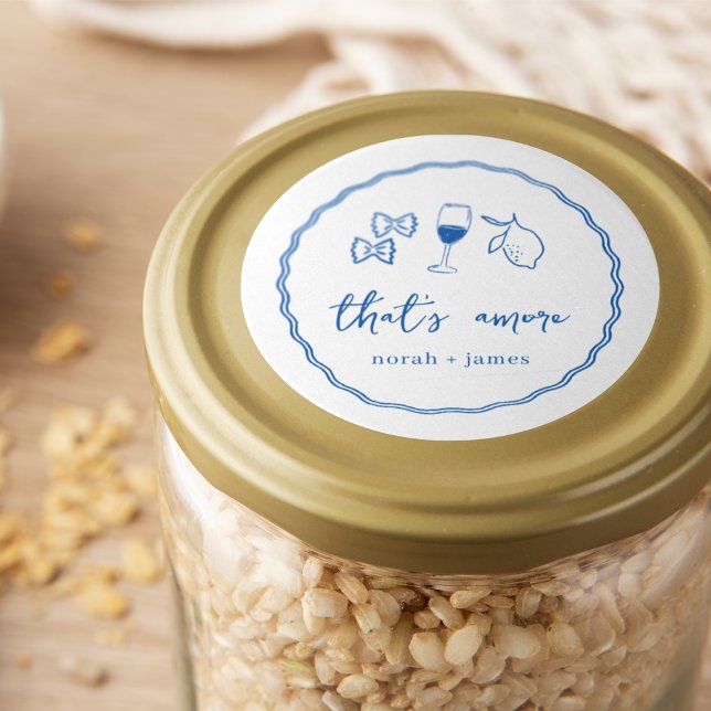 Adesivo Redondo "That's Amore" Handwritten Bridal Shower (Criador carregado)