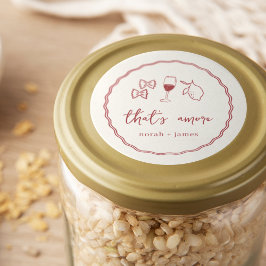 Adesivo Redondo "That's Amore" Handwritten Bridal Shower