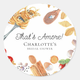 Adesivo Redondo That's Amore Italian Script Bridal Shower