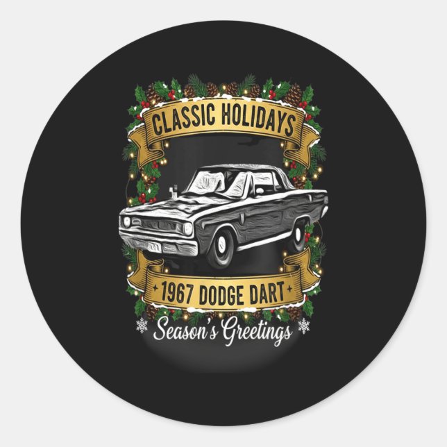 Adesivo Redondo The 1967 Dodge Dart Clic Holiday Cheer Apparel  (Frente)