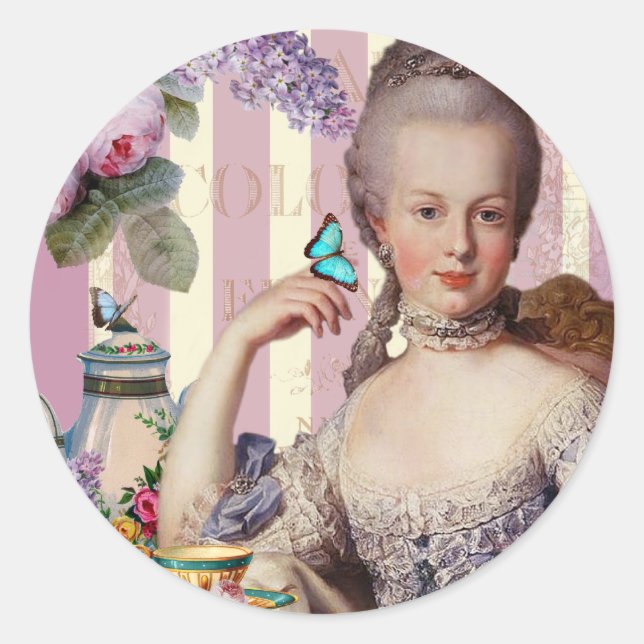 Adesivo Redondo Thé au Petit Trianon - rosa (Frente)