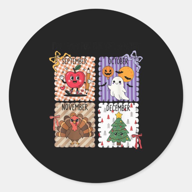 Adesivo Redondo The ber Months Back To School Halloween Thanksgivi (Frente)