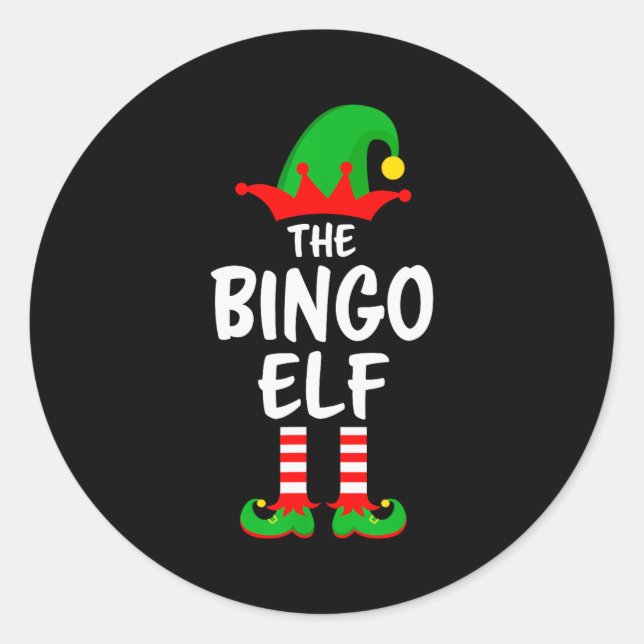 Adesivo Redondo The Bingo Elf Matching Family Christmas  (Frente)