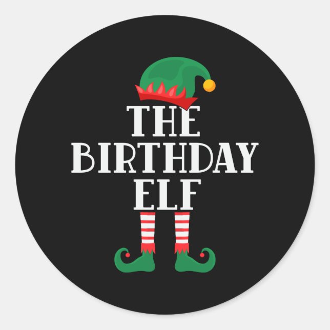Adesivo Redondo The Birthday Elf Funny Christmas (Frente)