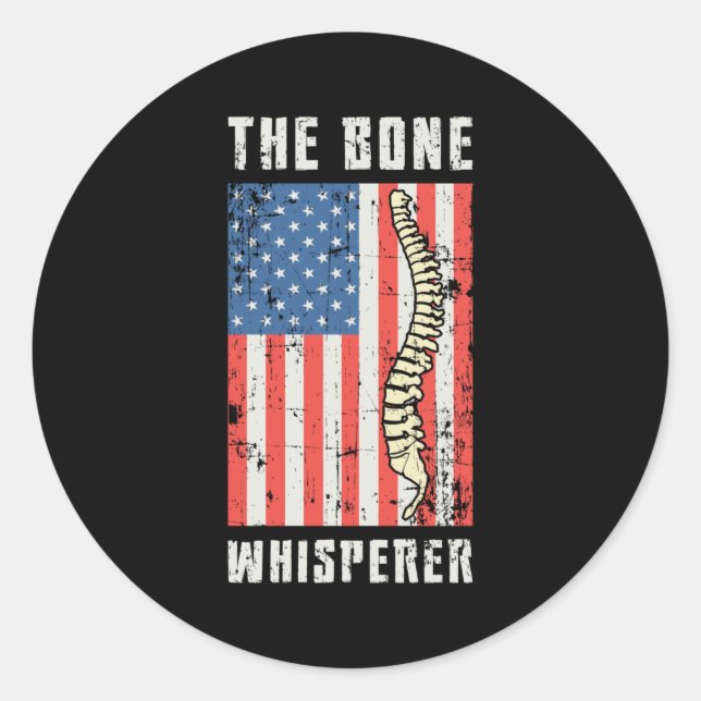 Adesivo Redondo The Bone Whisperer Chiropractor Spine Chiropractic (Frente)