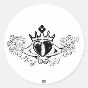 Adesivo Redondo The Claddagh (Preto)