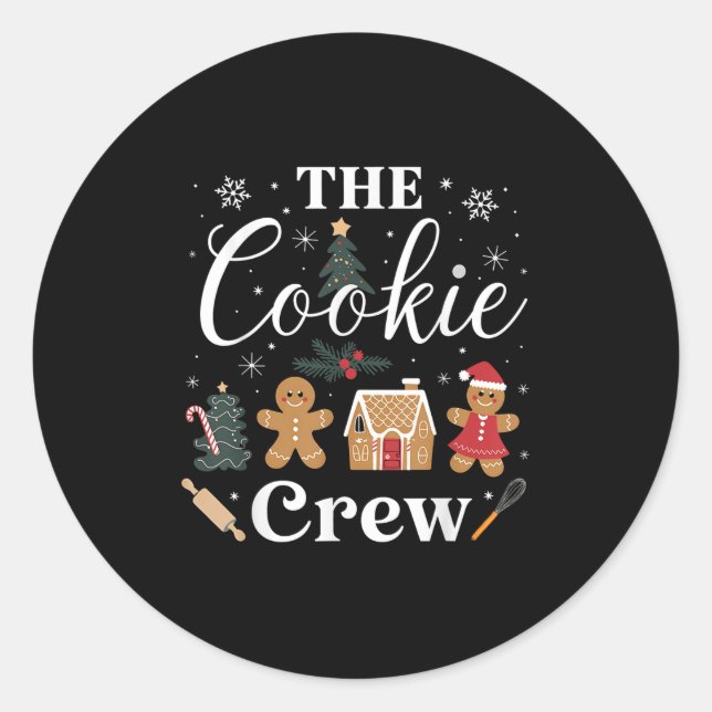 Adesivo Redondo The Cookie Crew Christmas Baking Cookie Lover Kids (Frente)