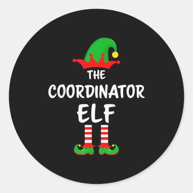 Adesivo Redondo The Coordinator Elf Matching Family Christmas  (Frente)