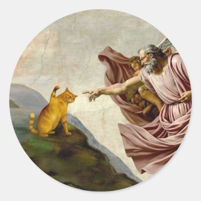 Adesivo Redondo The Creation of Purrfection (Frente)