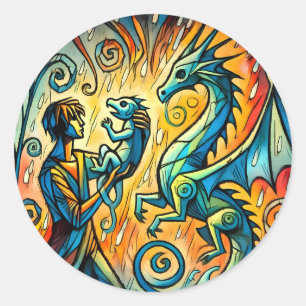 Adesivo Redondo  the dragon keeper