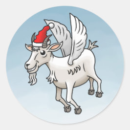 Adesivo Redondo The Flying Christmas Goat
