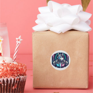 Adesivo Redondo The Future Wolf