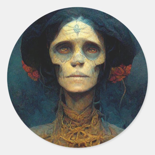 Adesivo Redondo The Gaunt Lady Fantasy Sci-Fi (Frente)