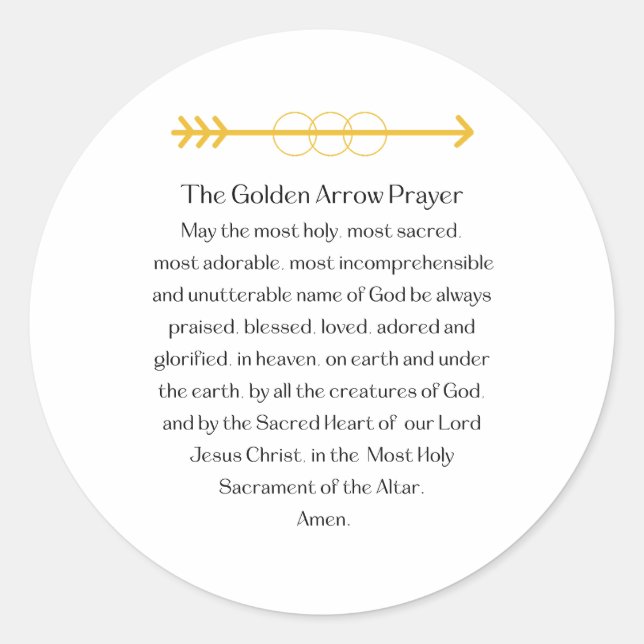 Adesivo Redondo The Golden Arrow Prayer Round Sticker (Frente)