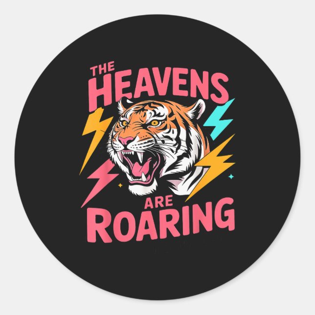 Adesivo Redondo The Heavens Are Roaring Psalm 19_1 Tiger Christian (Frente)