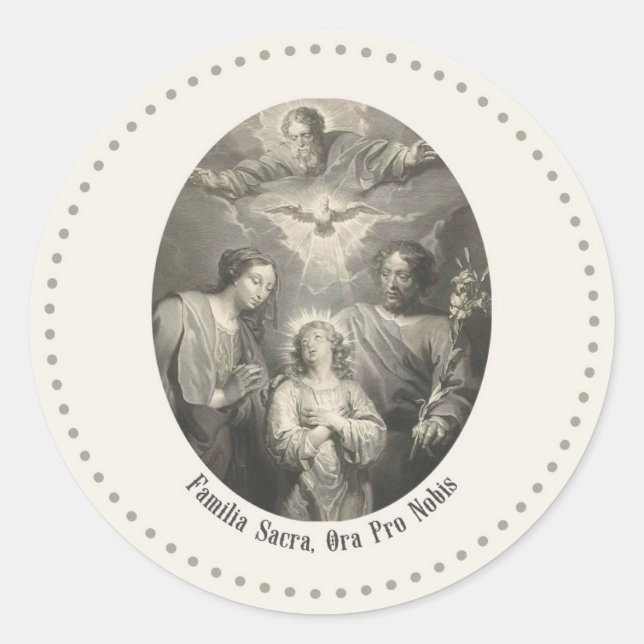 Adesivo Redondo The Holy Family And Holy Trinity Round Sticker (Frente)